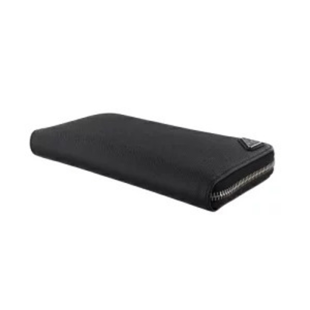Prada Long Wallet Saffiano Leather Triangle Black  Nero Black - Picture 5 of 7